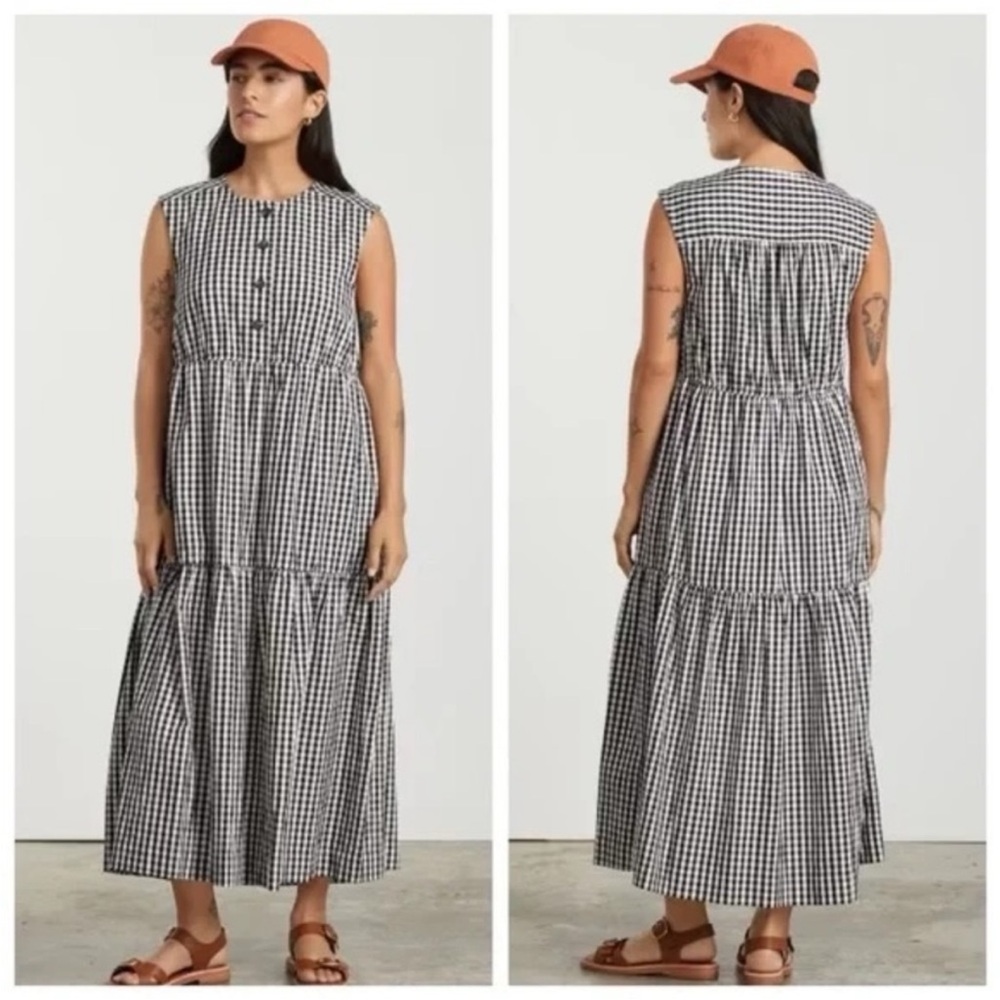 NWOT Everlane Tiered Gingham Maxi Dress
